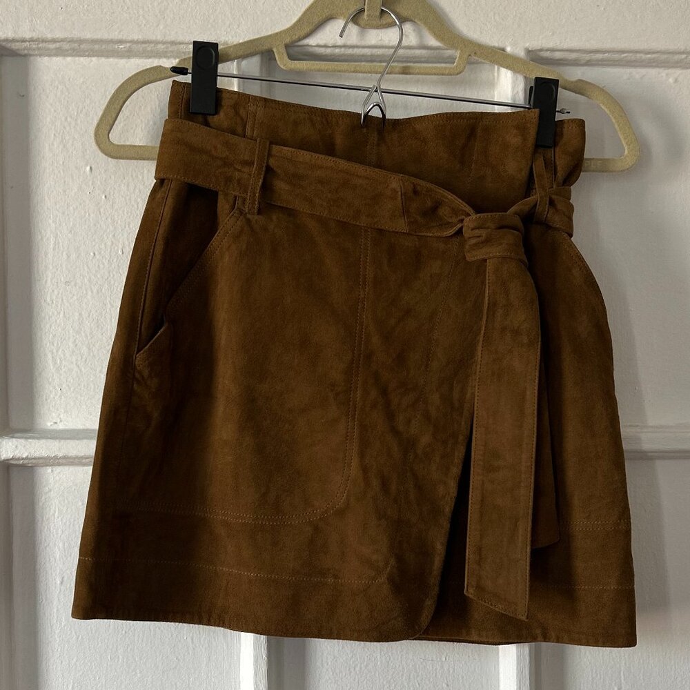 NWOT Sezane Leandra Skirt -- Taupe Suede, Size 34 (US 2) - Picture 2 of 10